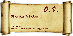 Okenka Viktor névjegykártya